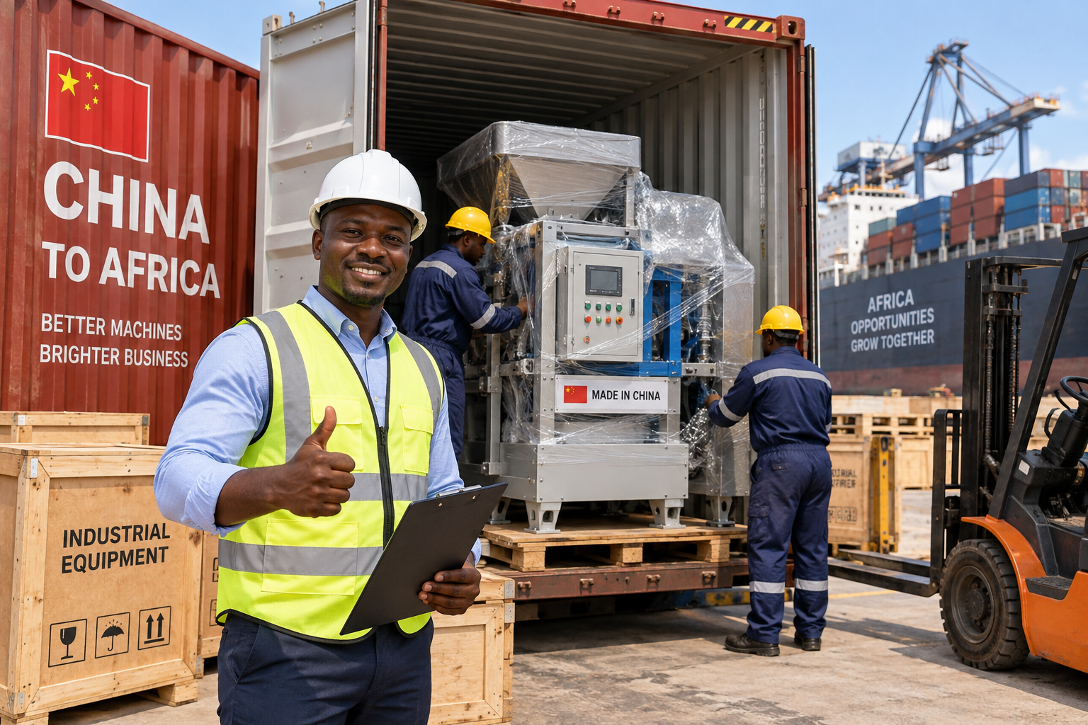 Importation d'une machine depuis la Chine vers l'Afrique