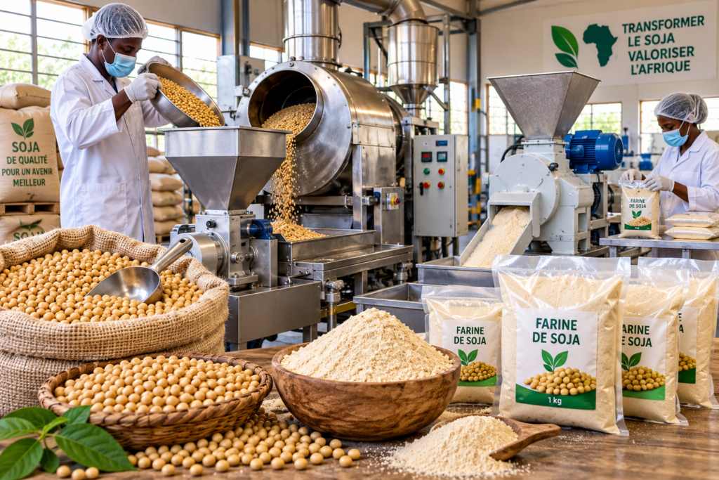 Unité de production de farine de soja en Afrique
